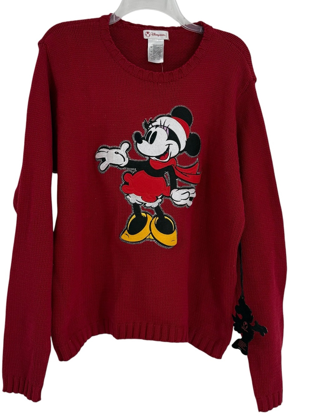 Vintage Disney Store Mnnie Mouse Christmas Sweater NWT Red Size XL Pullover